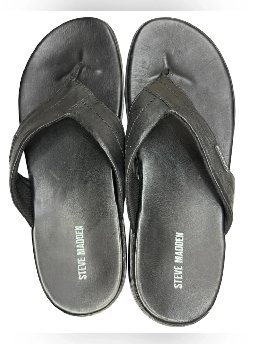 Steve Madden Emmett Leather Thong Slide Sandal Sz 9 NWOT